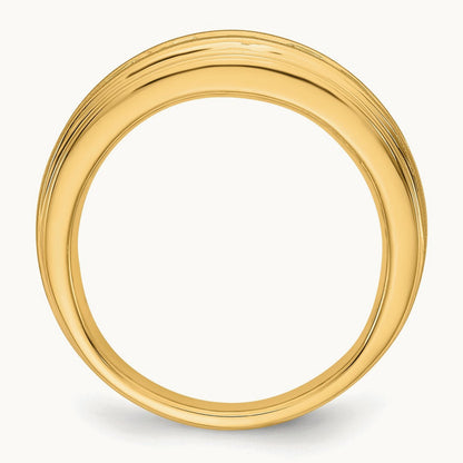 7 Stone Men's Ring, 1.50 ct tw Lab-Grown Diamond — 10K Yellow Gold