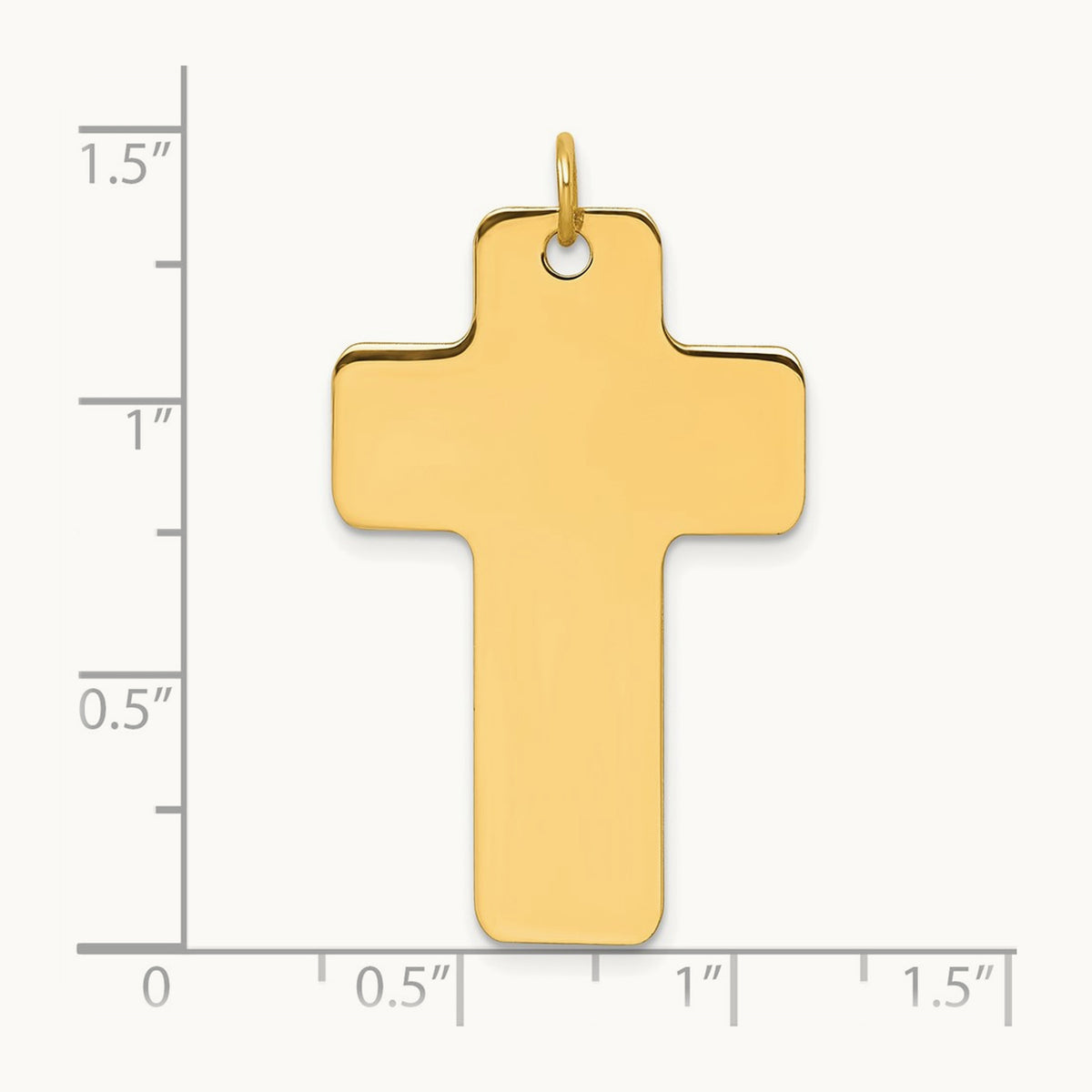 Polished Cross Charm, 14K