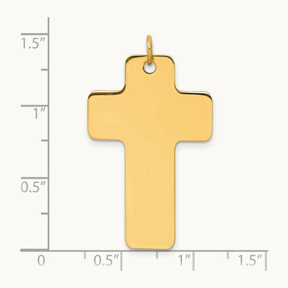 Polished Cross Charm, 14K
