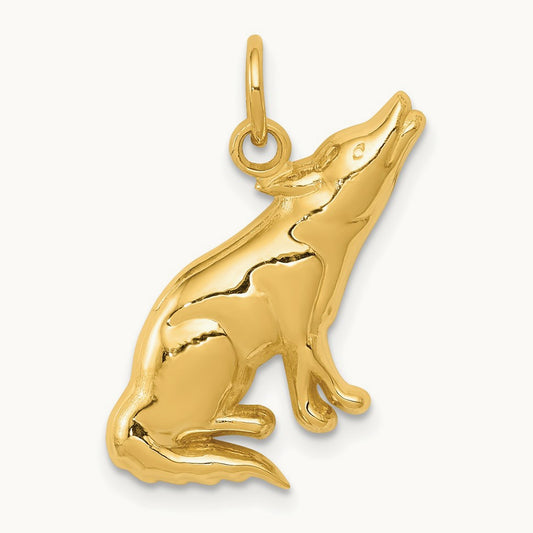 Wolf Charm, 14K