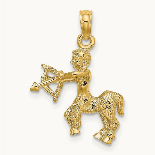 3-D Sagittarius Zodiac Charm, 14K