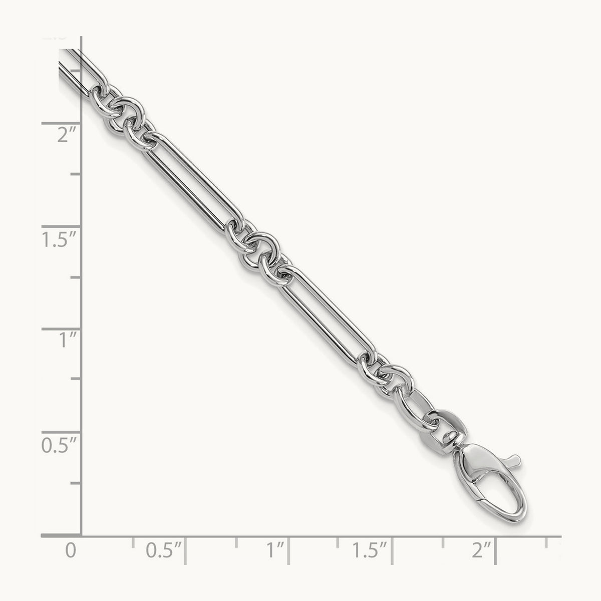 Polished Fancy Link Bracelet, 14K White Gold