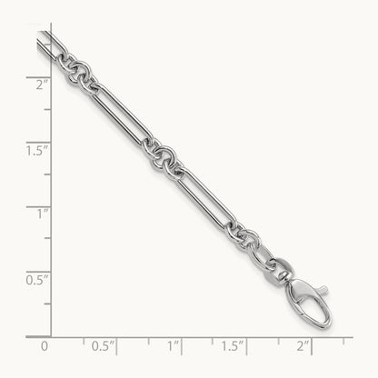 Polished Fancy Link Bracelet, 14K White Gold