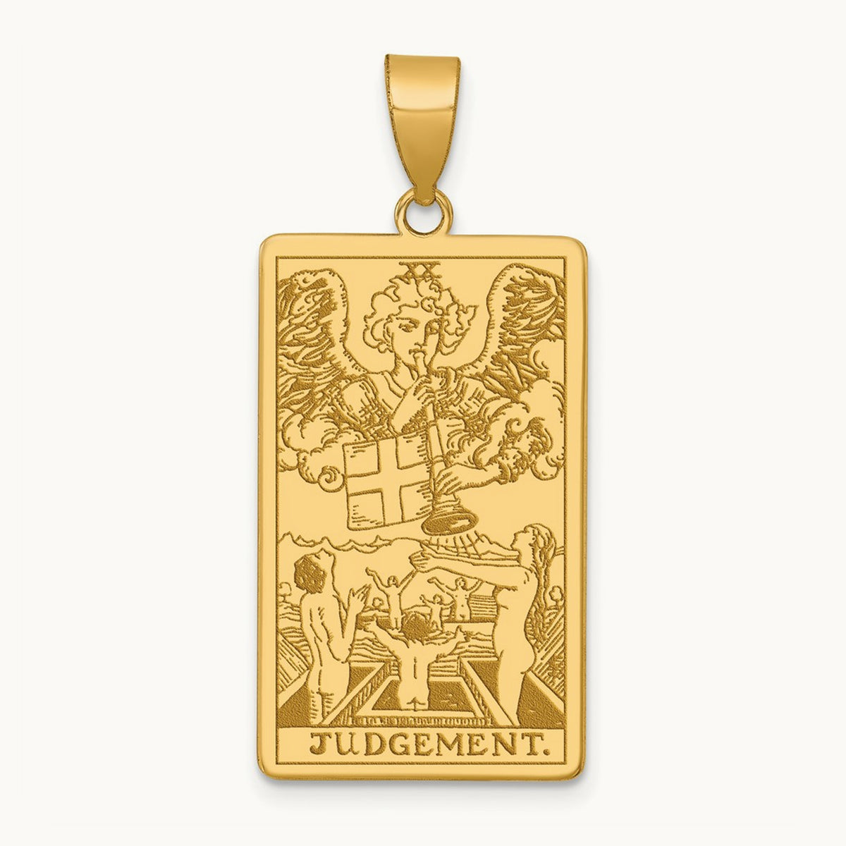 Judgement Tarot Card Pendant, 14K Yellow Gold
