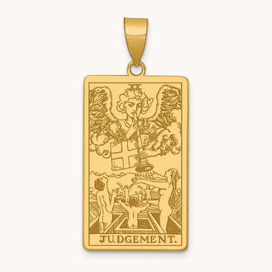 Judgement Tarot Card Pendant, 14K Yellow Gold