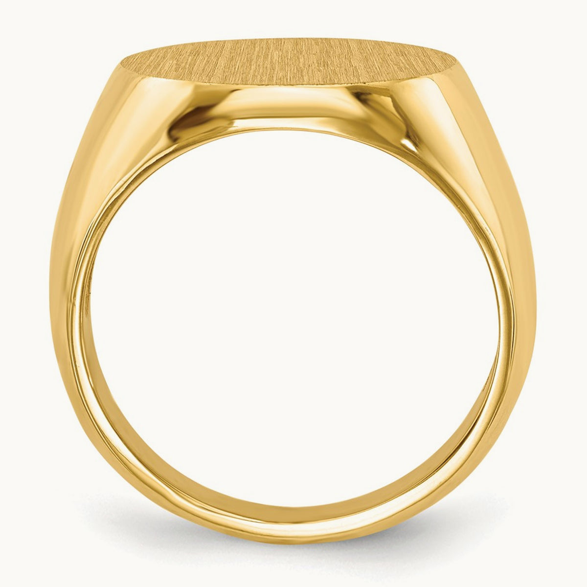 15.5x15. Open Back Signet Ring, 0mm, 14K