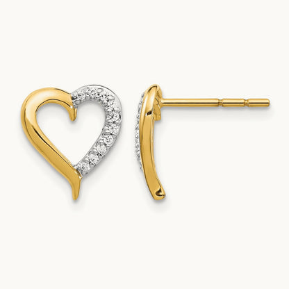 Diamond Heart Post Earrings — photo set