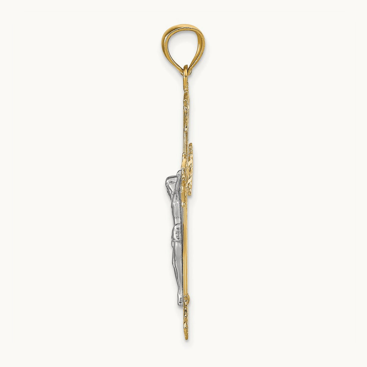Crucifix Pendant, 14K Two-tone