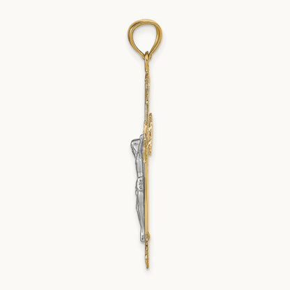 Crucifix Pendant, 14K Two-tone