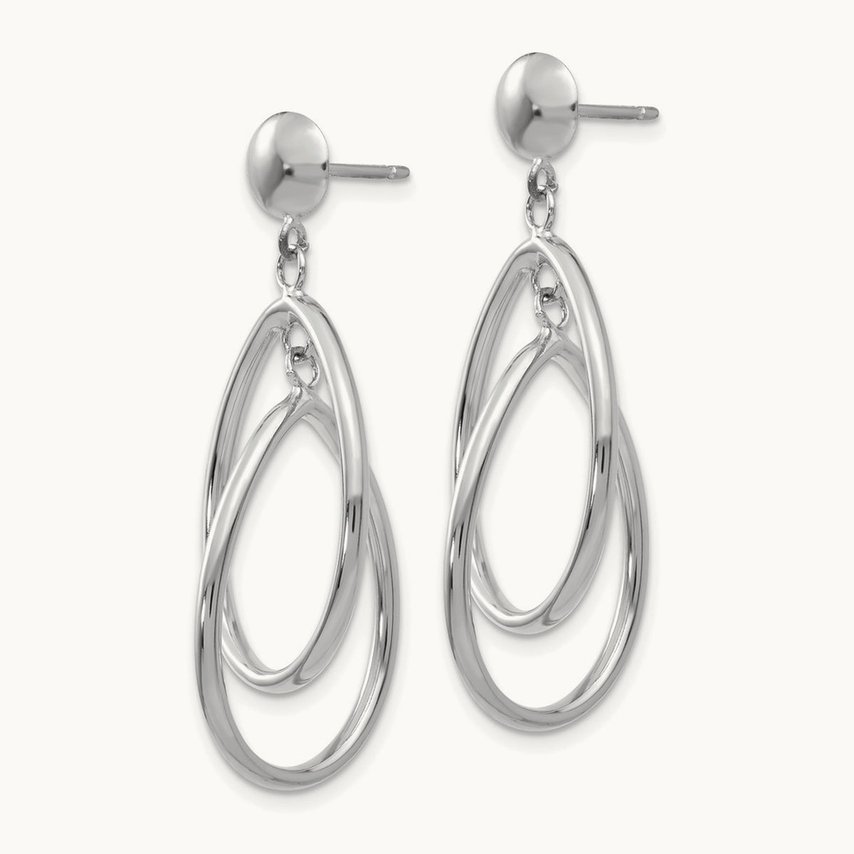 Polished Oval Dangle Post Earrings — photo set