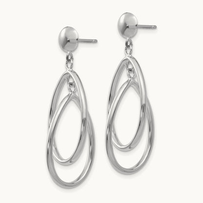 Polished Oval Dangle Post Earrings — photo set