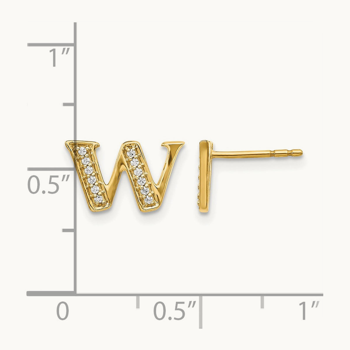 Diamond Earrings — 14K Yellow Gold, 8mm, W