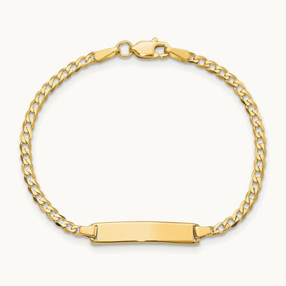 Flat Curb Link ID Bracelet, 14K