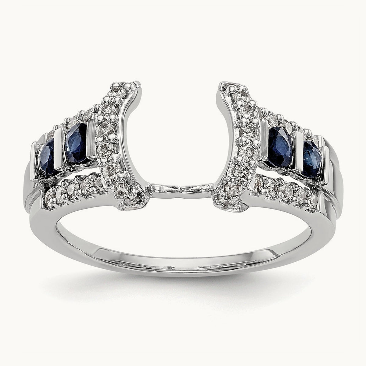 Diamond w/Sapphire Wrap, 14K White Gold