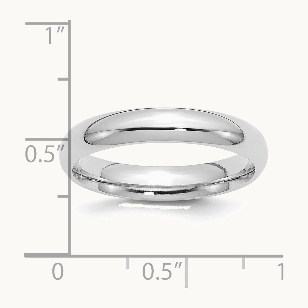 Sterling Silver Rhodium-plated 4mm Comfort Fit Band