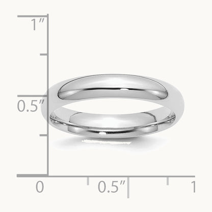 Sterling Silver Rhodium-plated 4mm Comfort Fit Band