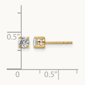 1/2 ct Lab Grown Diamond VS/SI+ G+ Comp Stud Post Earrings, 14K Yellow Gold