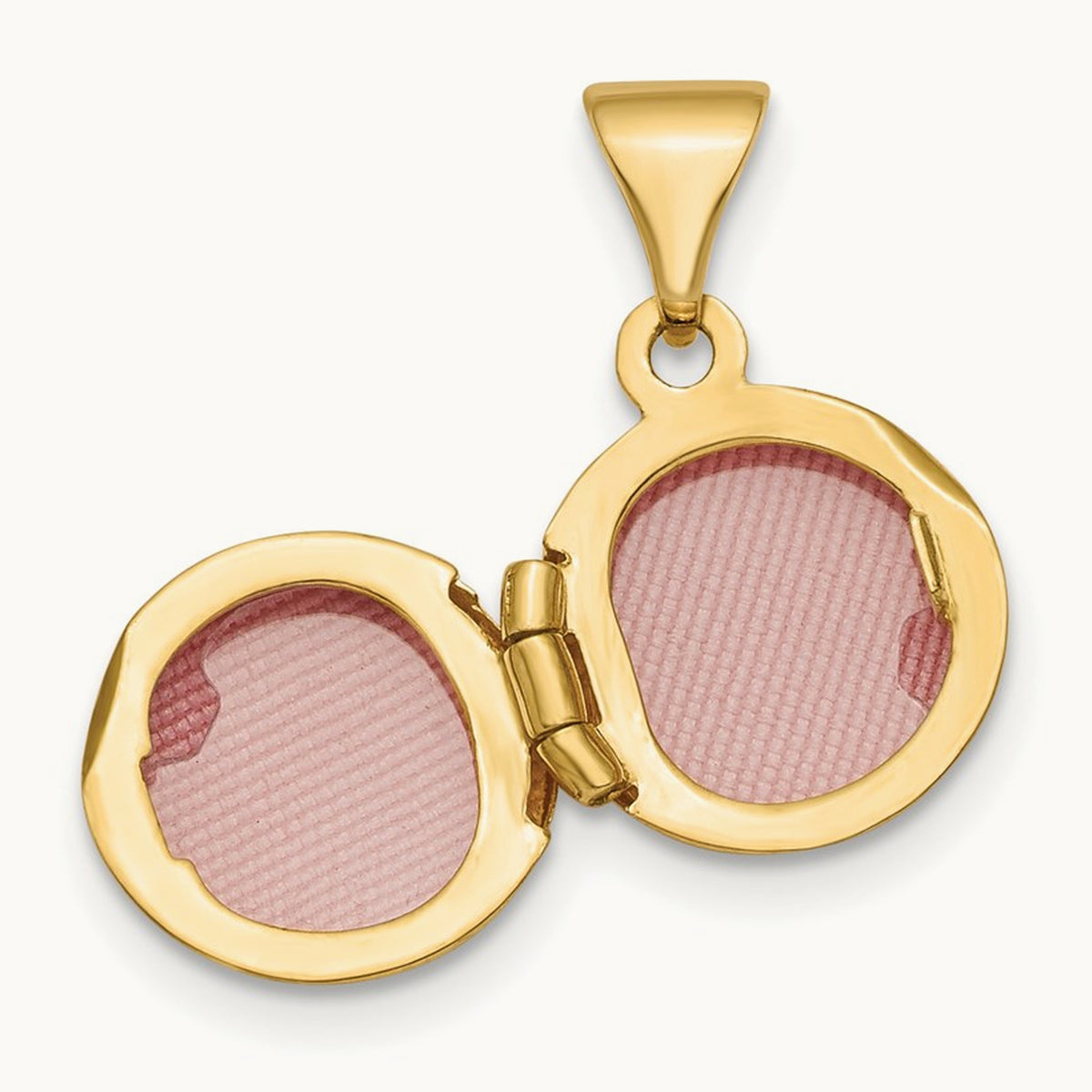 Polished Domed Round Locket — 14K Yellow Gold, 10mm