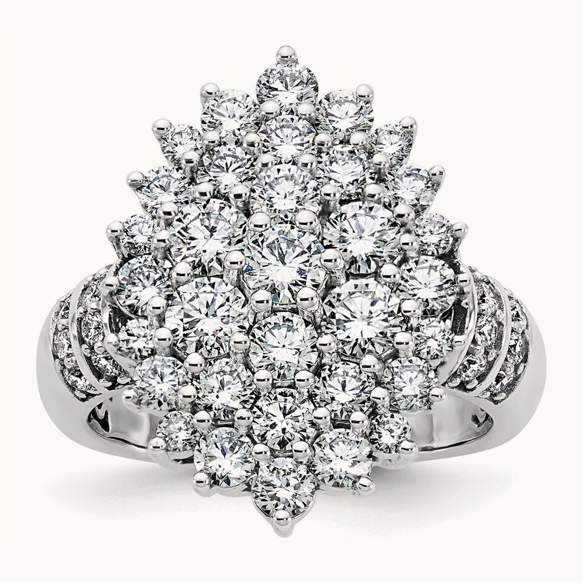 Cluster Fashion Ring, 2.50 ct tw Lab-Grown Diamond — 14K White Gold