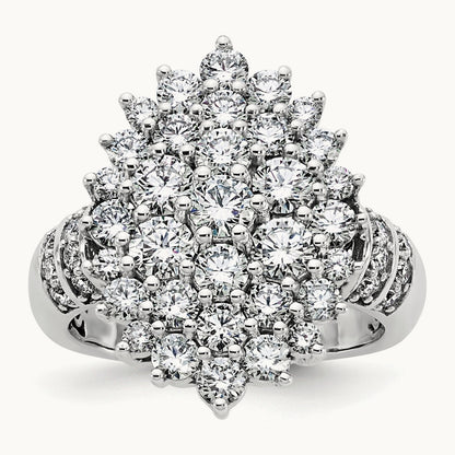 Cluster Fashion Ring — 14K White Gold, 7