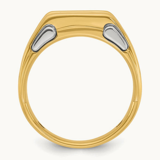 IBGoodman Men's Polished 3-Stone Diamond Ring, 14K Two-tone