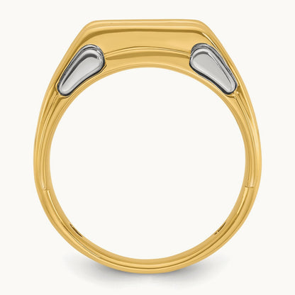 IBGoodman Men's Polished 3-Stone Diamond Ring, 14K Two-tone