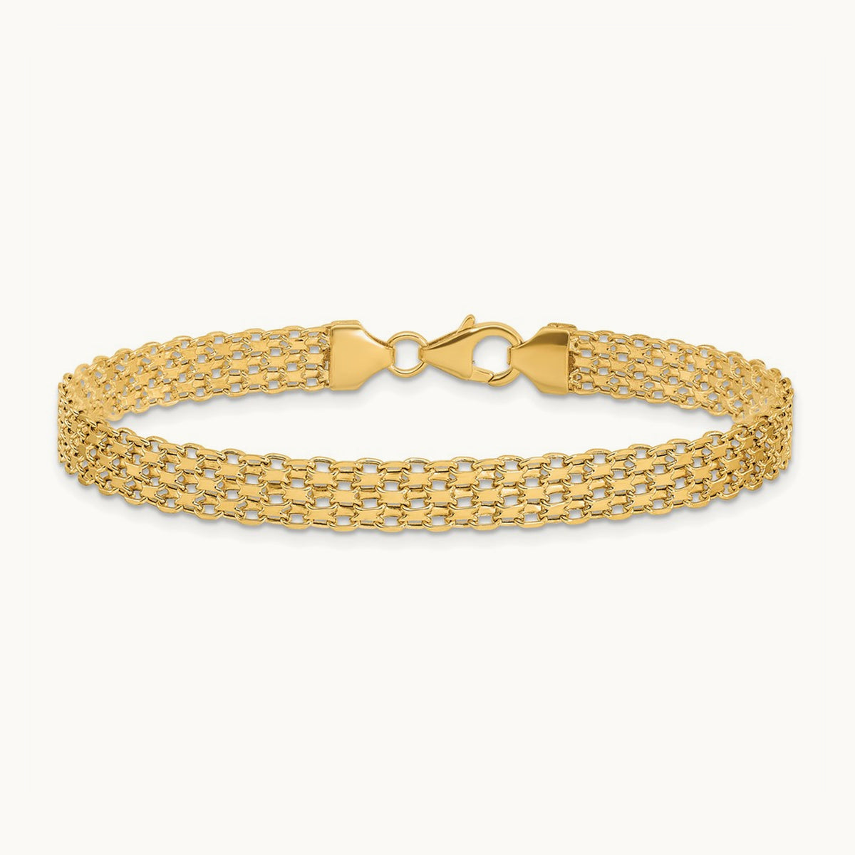 Polished Fancy Link Bracelet, 14K