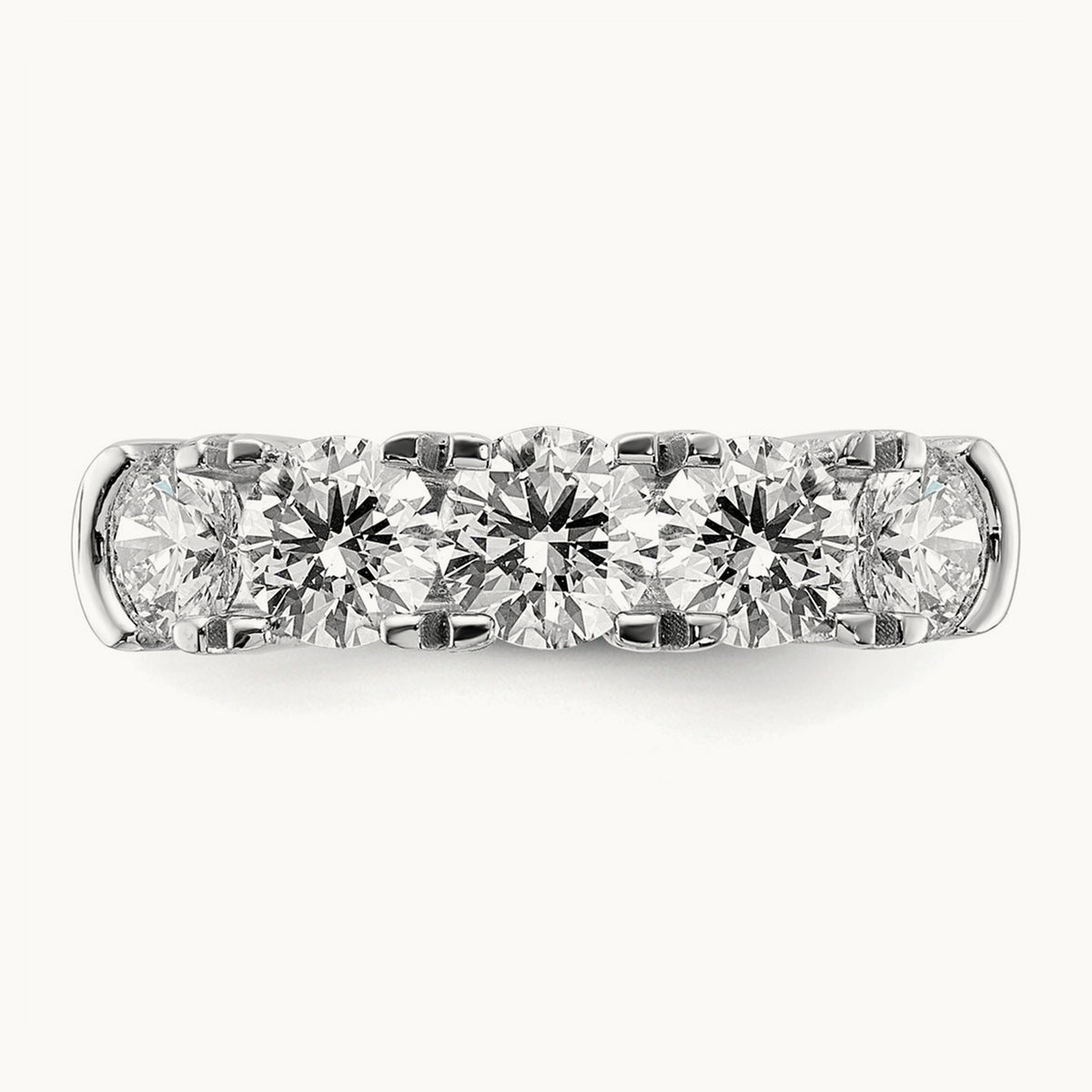 5 Stone Band, 1.75-3.25 ct tw Lab-Grown Diamond — 1 3/4 ct, 14K White Gold