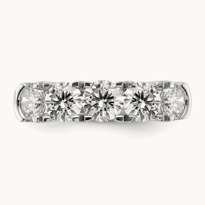 5 Stone Band, 1.75-3.25 ct tw Lab-Grown Diamond — 1 3/4 ct, 14K White Gold