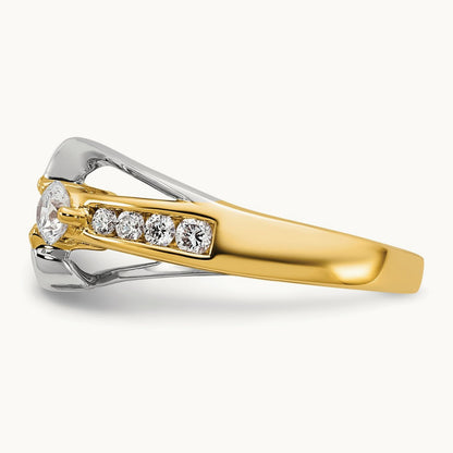 Semi-Mount Peg Set Engagement Ring, 0.50 ct tw Lab-Grown Diamond