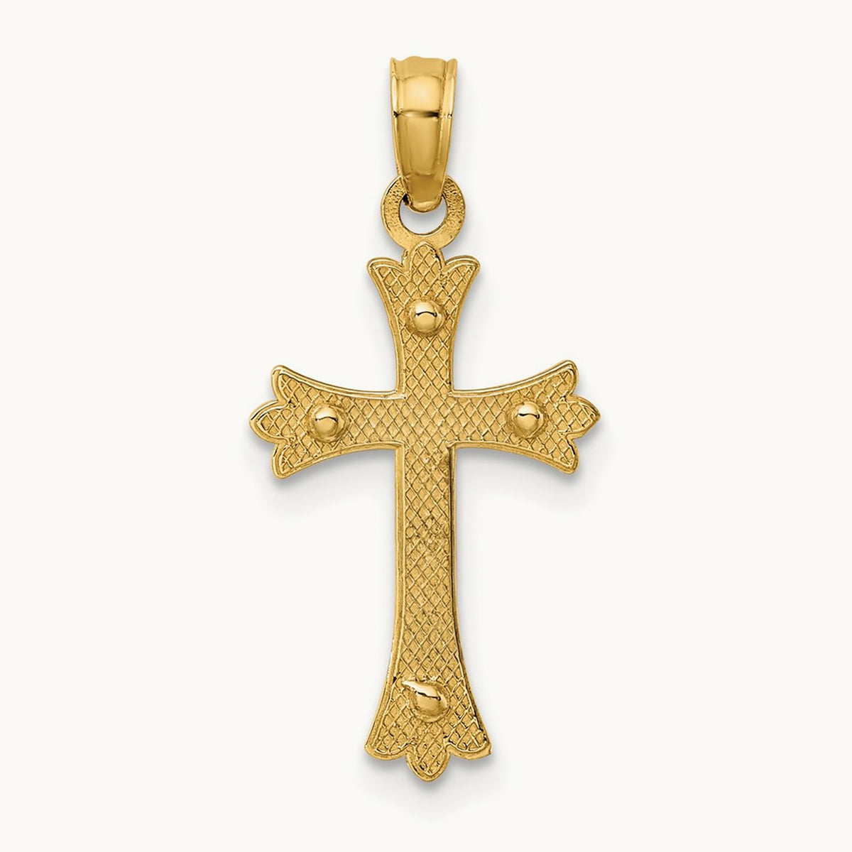 Center Cross Charm — 14K Two-Tone Gold