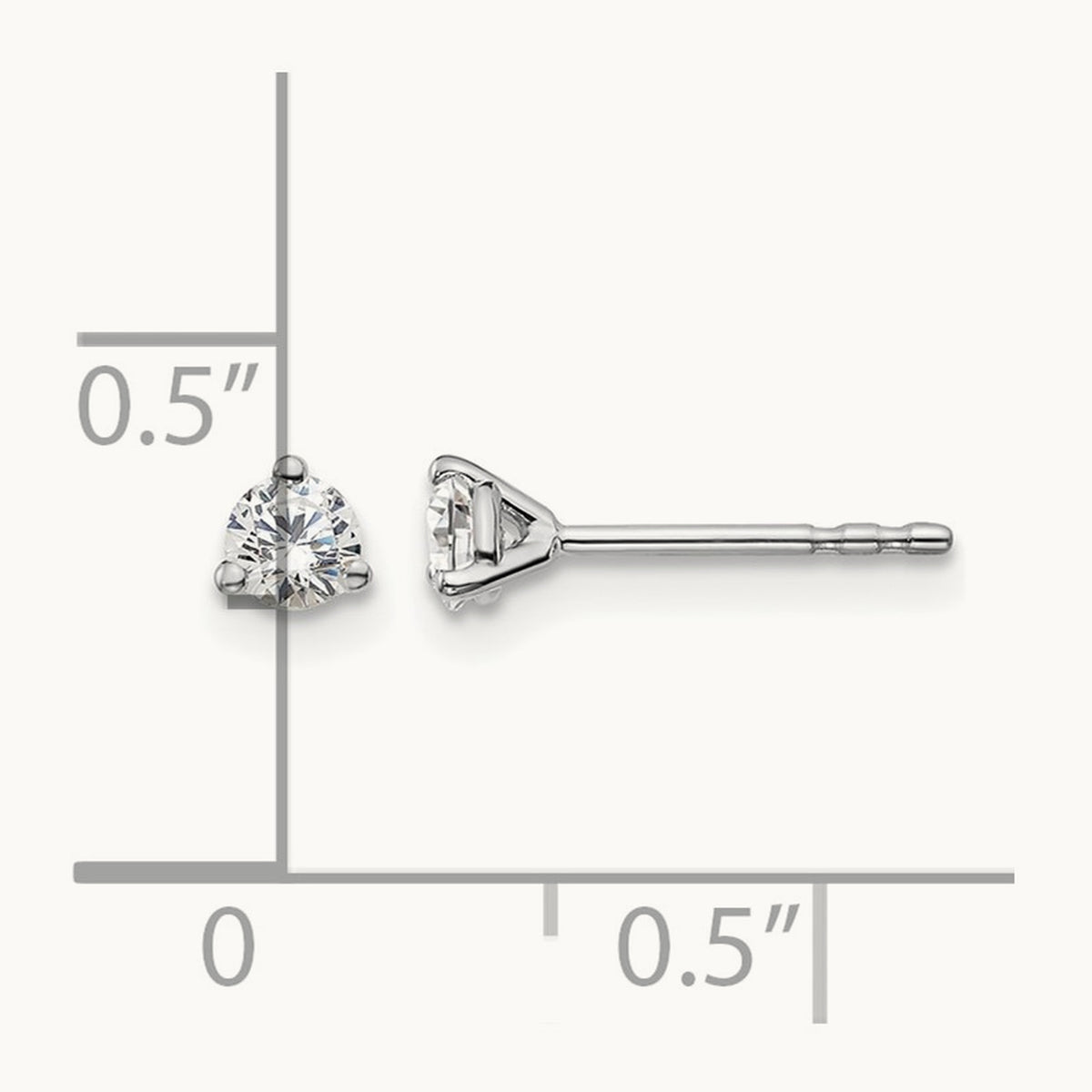Round Stud Earrings, 0.10-6.00 ct tw Lab-Grown Diamond — 1/4 ct, 14K White Gold