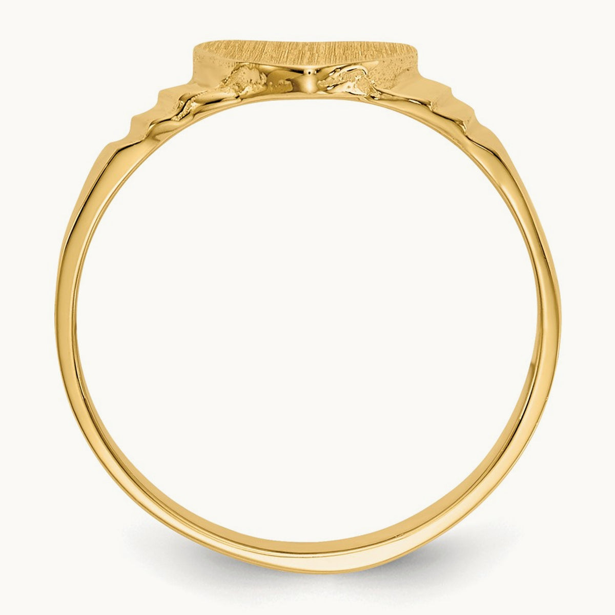 Satin Children's Heart Signet Ring, 14K