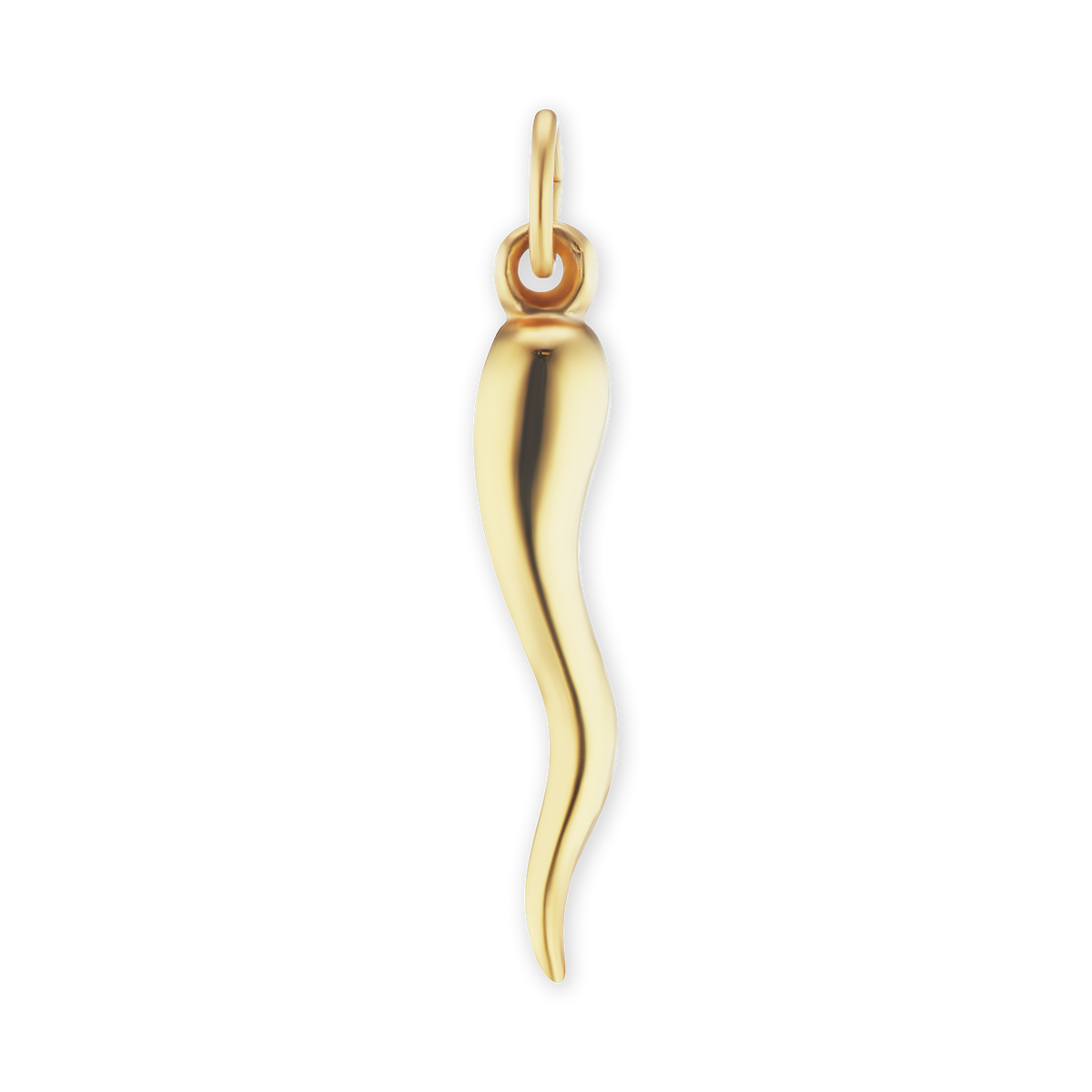 Lucky Italian Horn Amulet, Solid