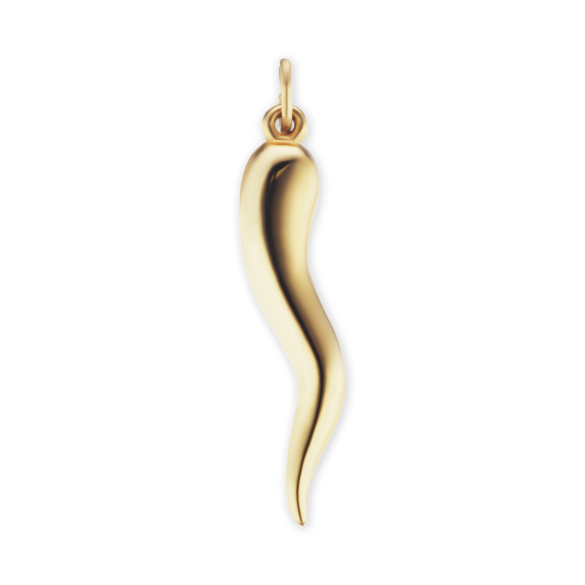 Lucky Italian Horn Amulet, Solid