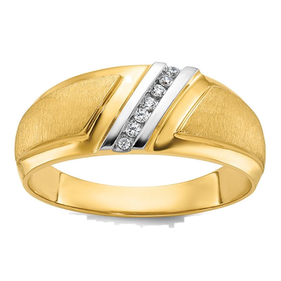 Men's 1/20Ctw Natural Diamond Satin Ring