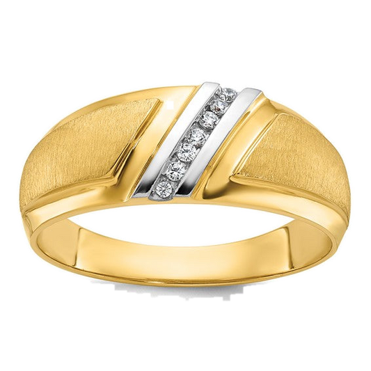 Men's 1/20Ctw Natural Diamond Satin Ring