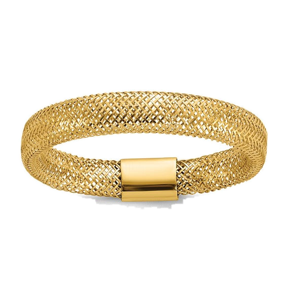Mesh Stretch Ring — 14K Yellow Gold