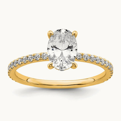 Oval Solitaire Engagement Ring, 1.25-4.50 ct tw Lab-Grown Diamond — 14K Yellow Gold, 7