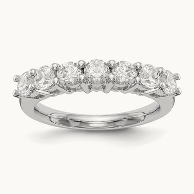 7-Stone Diamond Band, 14K White Gold