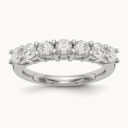 7-Stone Diamond Band, 14K White Gold