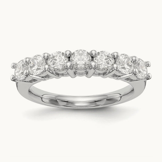 7-Stone Diamond Band, 14K White Gold