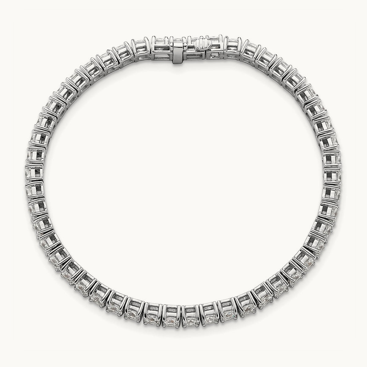 Princess Tennis Bracelet, 10.00 ct tw Lab-Grown Diamond — 14K White Gold