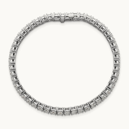 Princess Tennis Bracelet, 10.00 ct tw Lab-Grown Diamond — 14K White Gold