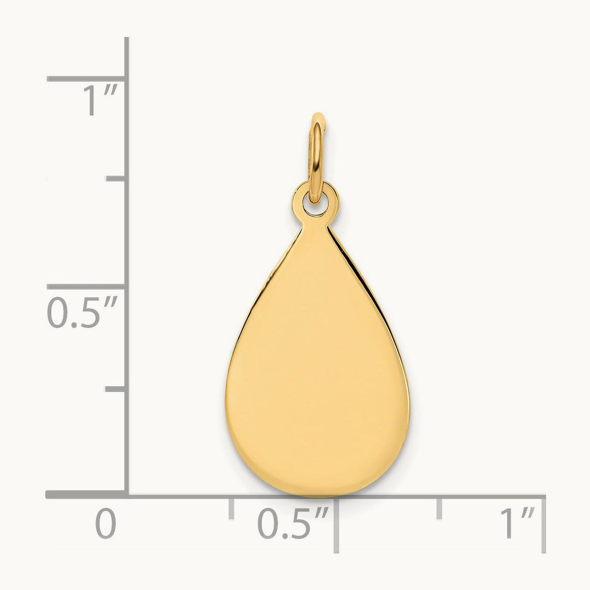 Plain .009 Gauge Engravable Raindrop Disc Charm — 23mm