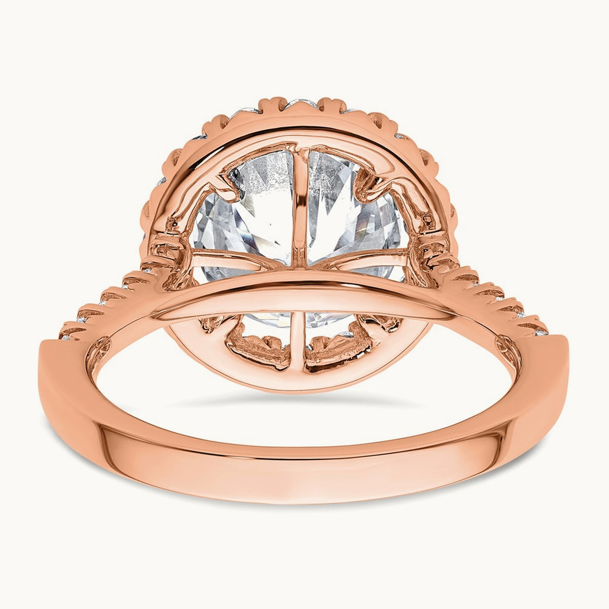 Semi-Mount Engagement Ring, 0.25-0.50 ct tw Lab-Grown Diamond — 5/8 ct (holds 3 ct center) · VS/SI (Great), 14K Rose Gold, 7