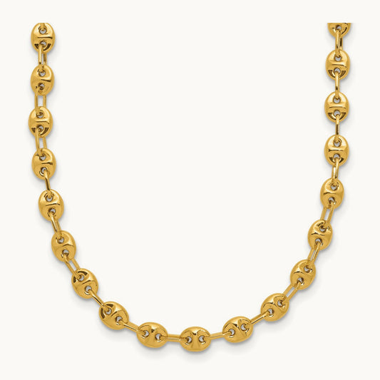 Polished Fancy Link Necklace, 14K