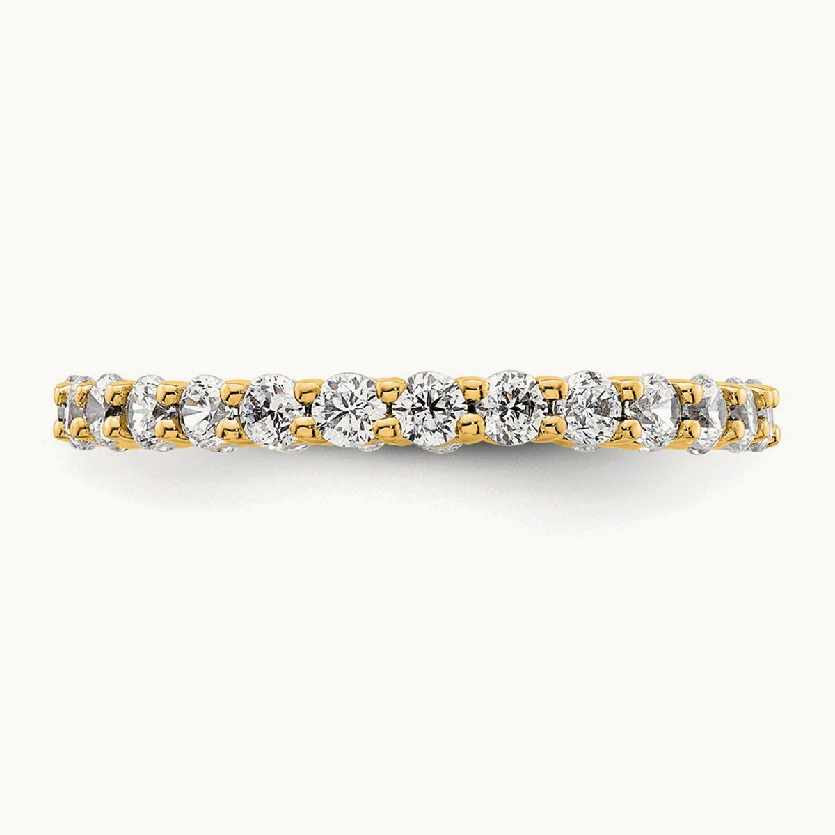 Polished Shared Prong Diamond Eternity Band — 14K Yellow Gold, 0.999 ct, 6
