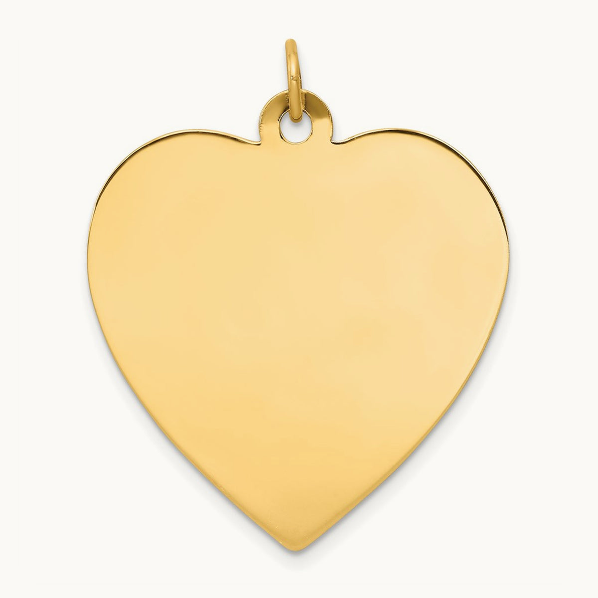 Plain .018 Gauge Engravable Heart Disc Charm — 33mm