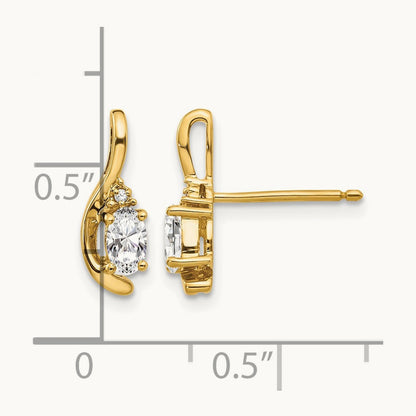 Topaz and Diamond Post Earrings — 14K Yellow Gold